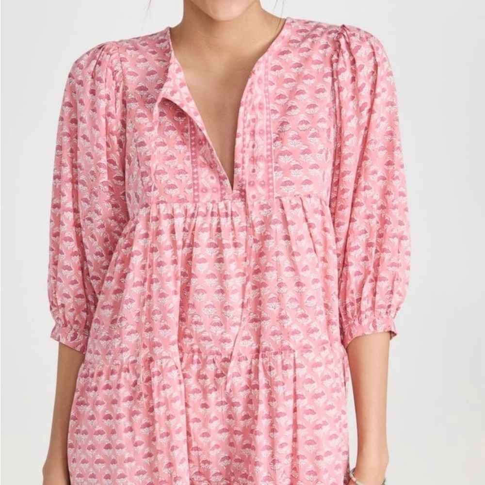 Marea sz L Pink Patterned Casita Dress cotton Tunic short Dress, great condition - Picture 3 of 12